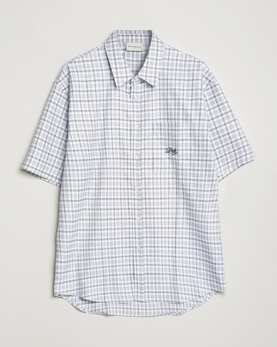 Homme | Chemises | Drôle de Monsieur | Short Sleeve Signature Shirt Blue Check
