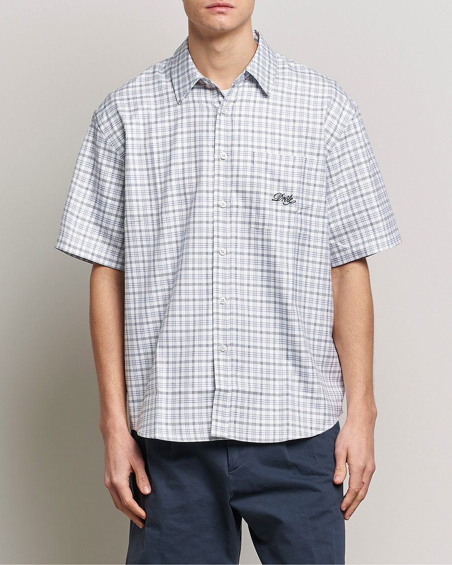 Homme | Chemises | Drôle de Monsieur | Short Sleeve Signature Shirt Blue Check