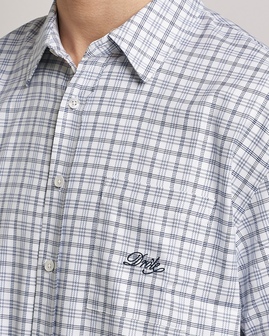 Homme | Chemises | Drôle de Monsieur | Short Sleeve Signature Shirt Blue Check