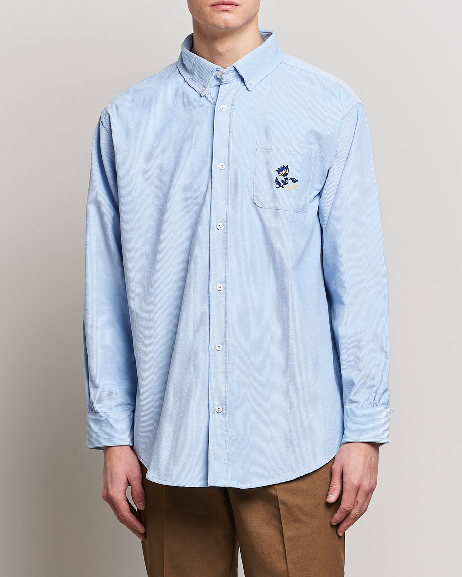 Homme | Chemises | Drôle de Monsieur | Fleur Corduroy Shirt Light Blue