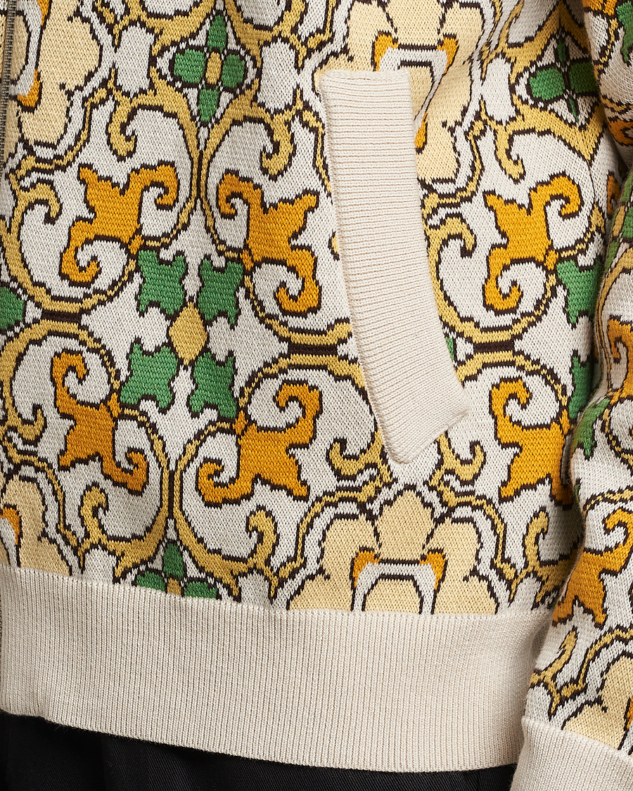 Homme | Manteaux Et Vestes | Drôle de Monsieur | Jacquard Ornaments Zip Blouson Yellow/Green