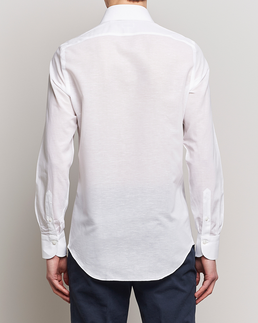 Homme | Chemises | Finamore Napoli | Milano Slim Linen Dress Shirt White