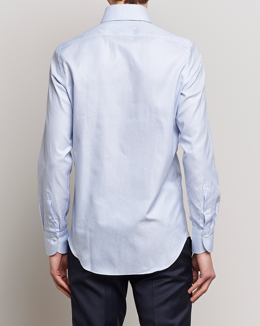 Homme | Chemises | Finamore Napoli | Milano Slim Oxford Button Down Shirt Blue Stripe