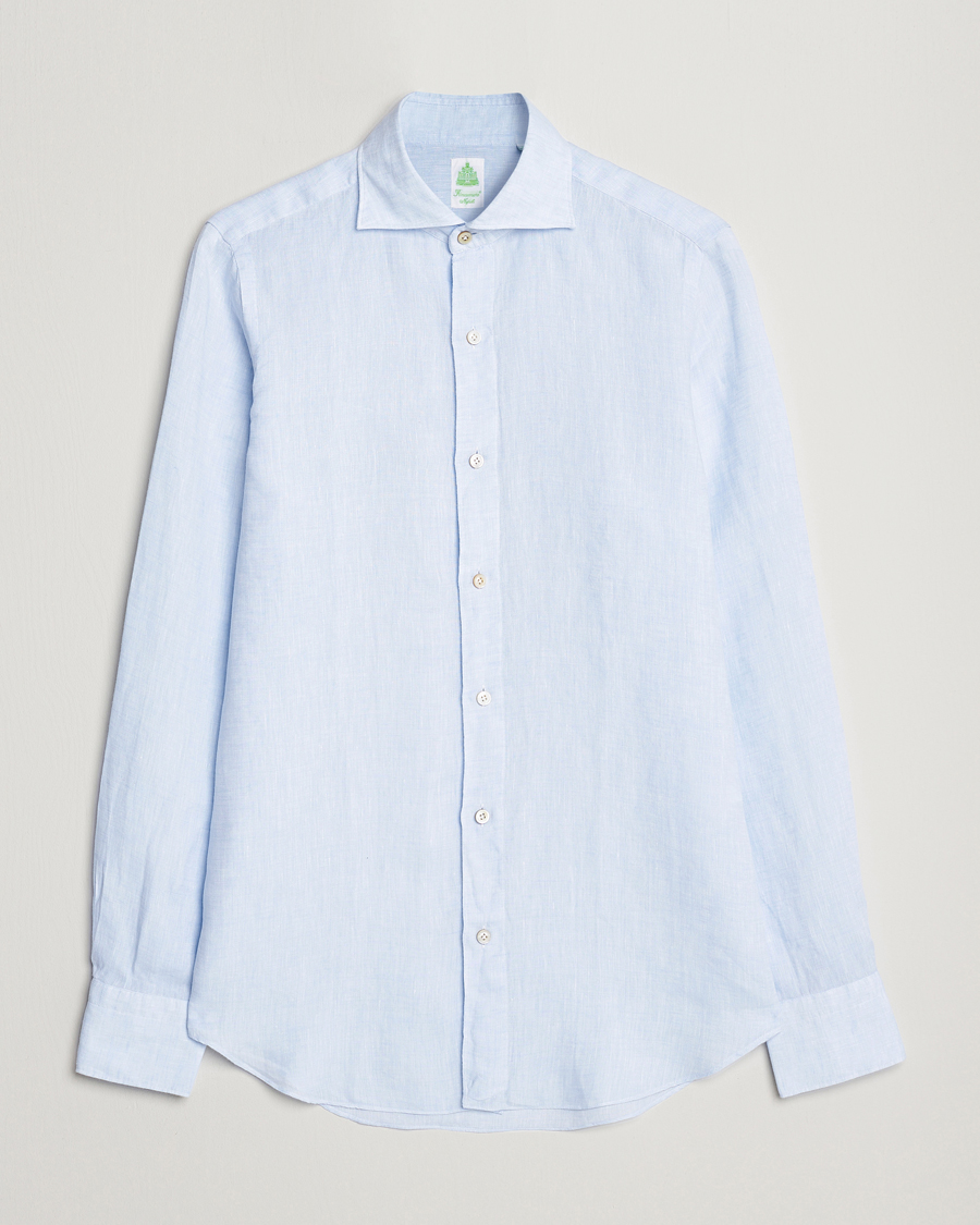Homme | Chemises | Finamore Napoli | Tokyo Slim Linen Shirt Light Blue