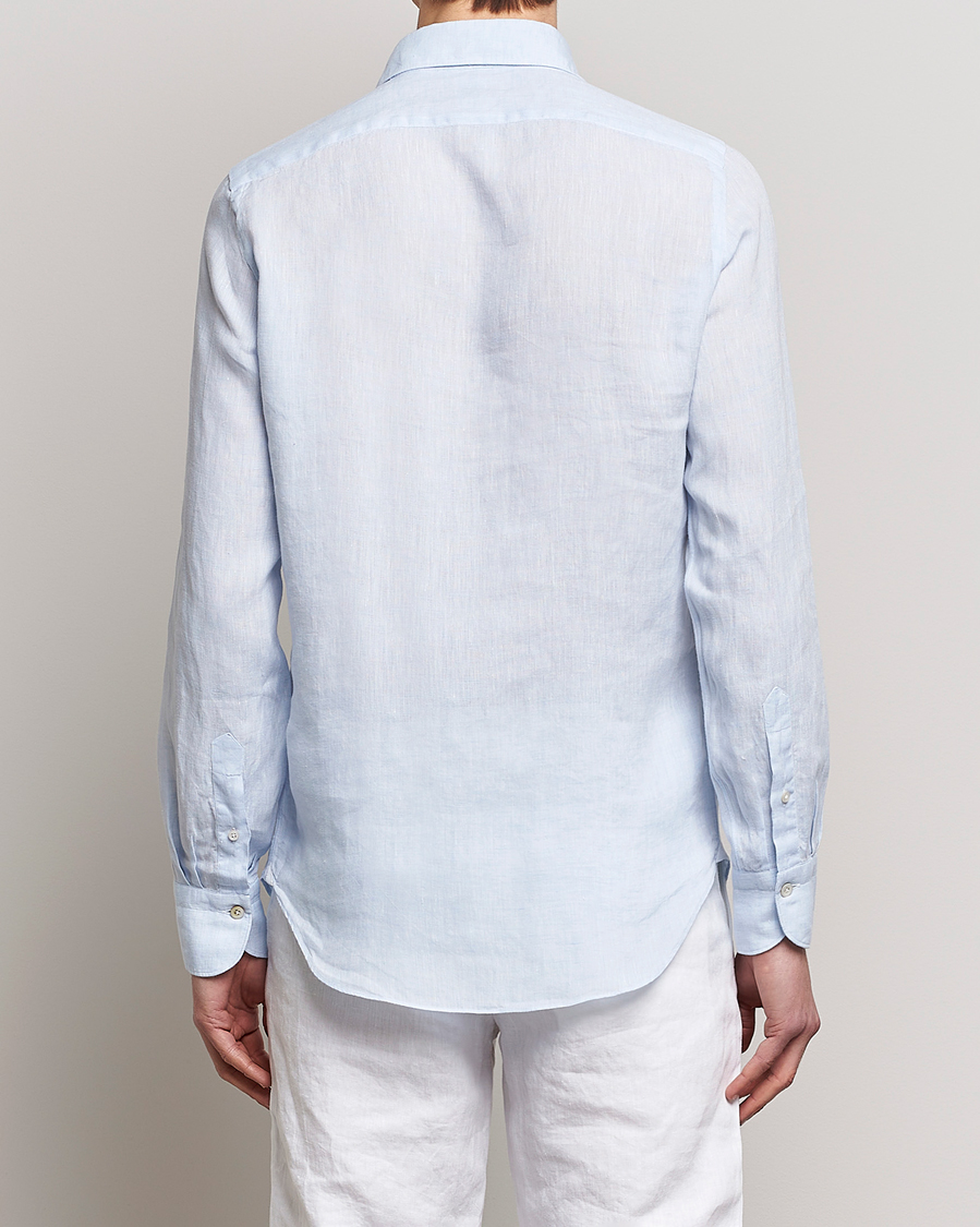 Homme | Chemises | Finamore Napoli | Tokyo Slim Linen Shirt Light Blue