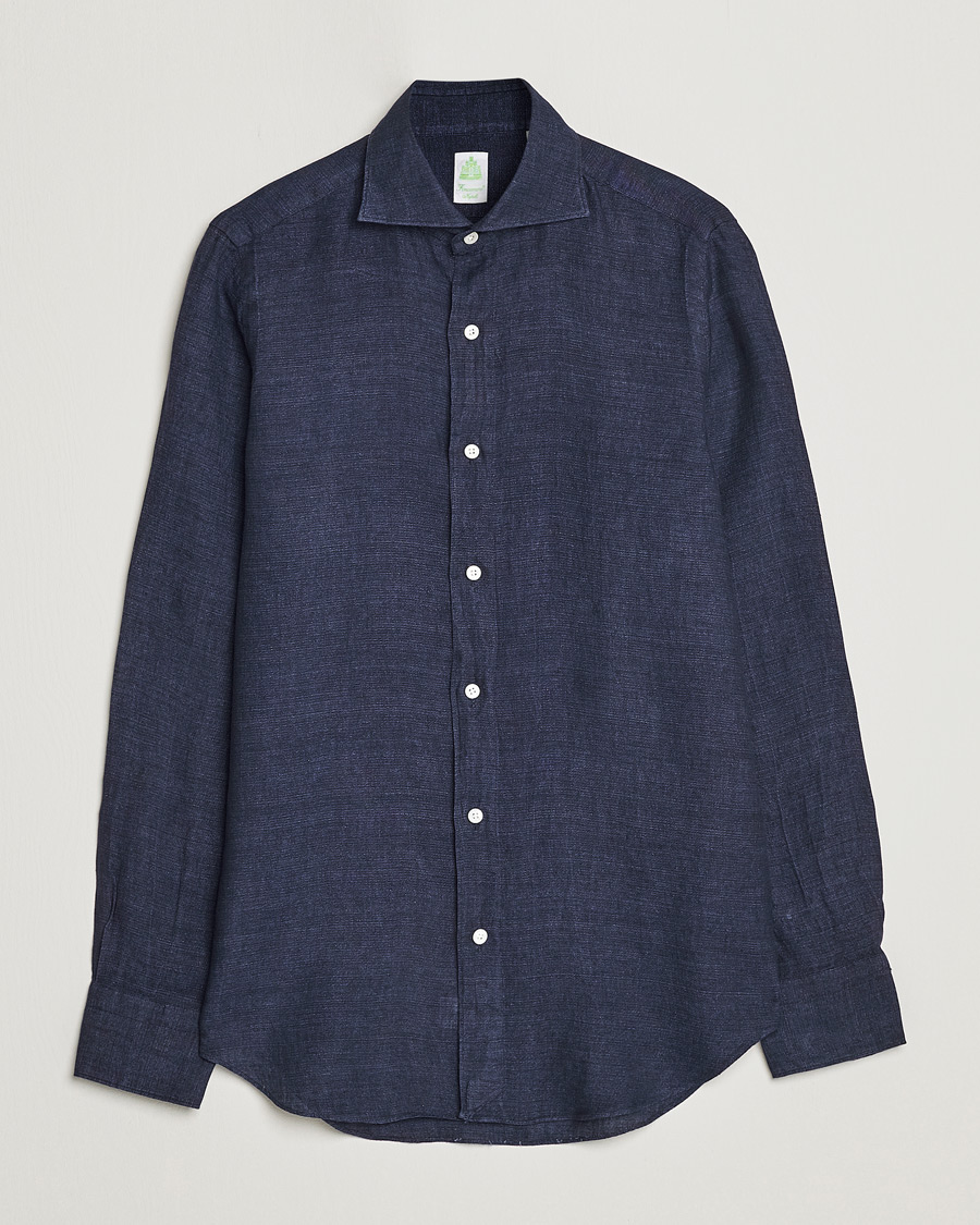 Homme | Chemises | Finamore Napoli | Tokyo Slim Linen Shirt Navy