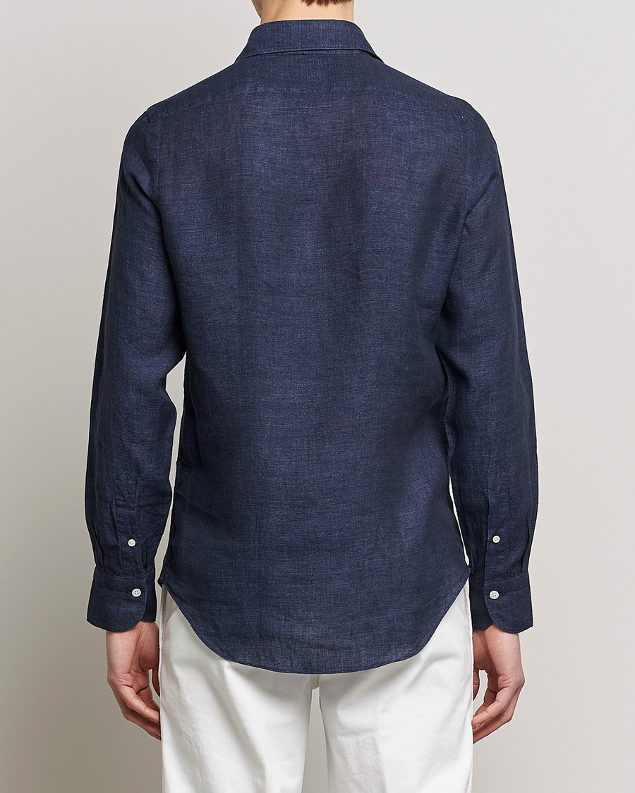 Homme | Chemises | Finamore Napoli | Tokyo Slim Linen Shirt Navy