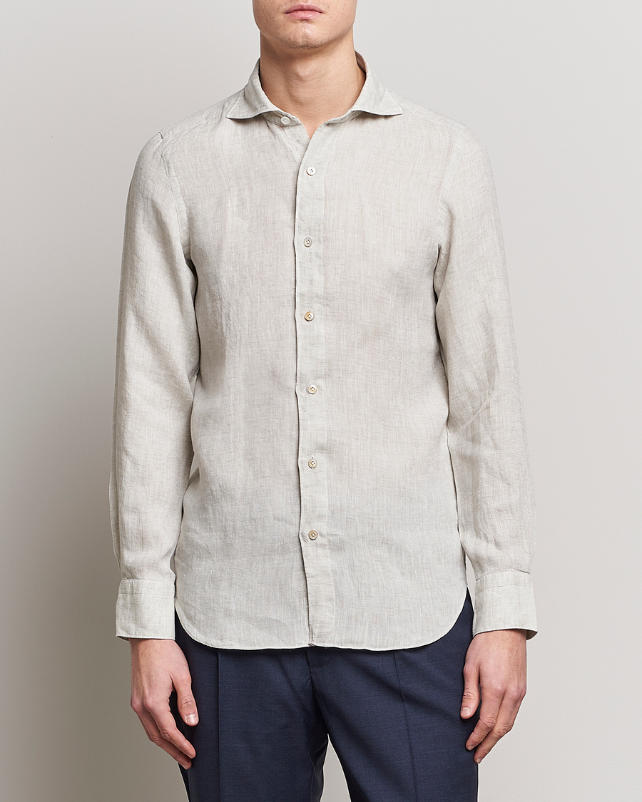 Homme | Chemises | Finamore Napoli | Tokyo Slim Linen Shirt Oat