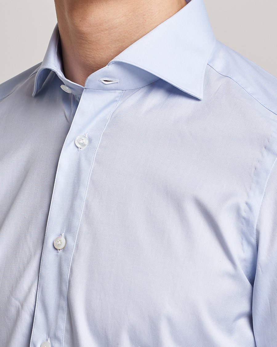 Homme | Chemises | Finamore Napoli | Tokyo Slim Oxford Popover Shirt Light Blue