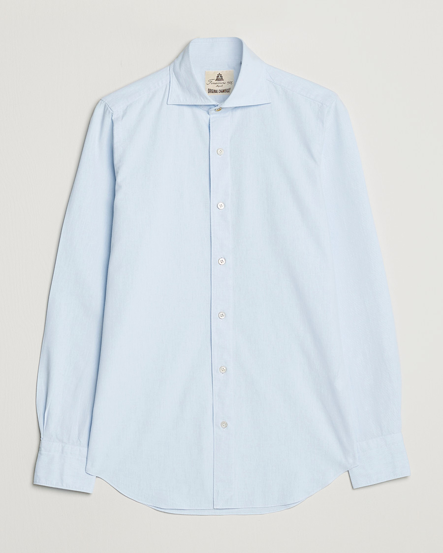 Homme | Chemises | Finamore Napoli | Tokyo Slim Chambray Shirt Light Blue