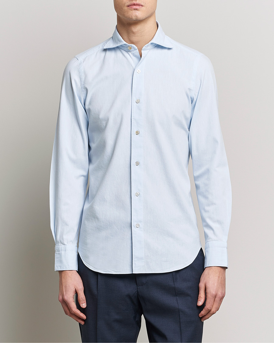 Homme | Chemises | Finamore Napoli | Tokyo Slim Chambray Shirt Light Blue