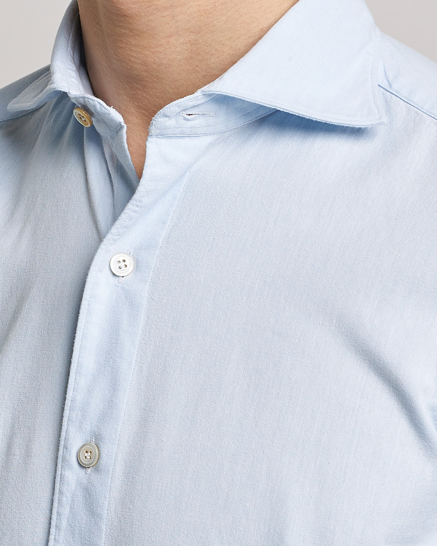 Homme | Chemises | Finamore Napoli | Tokyo Slim Chambray Shirt Light Blue