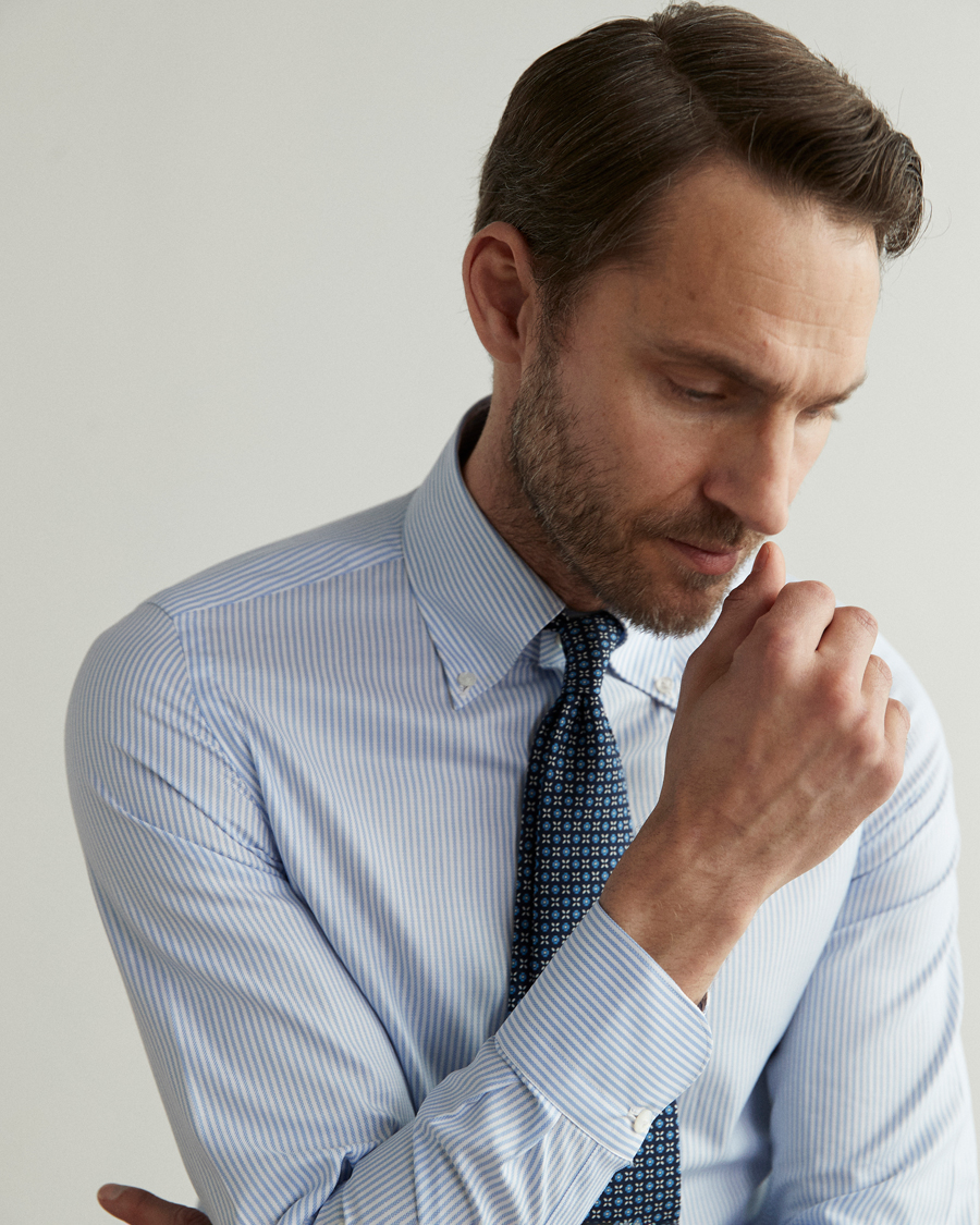 Homme | Chemises | Finamore Napoli | Tokyo Slim Chambray Shirt Light Blue