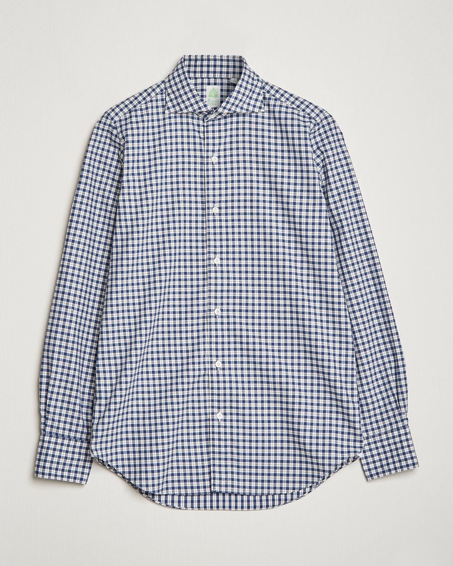 Homme | Chemises | Finamore Napoli | Tokyo Slim Sport Shirt Blue Check