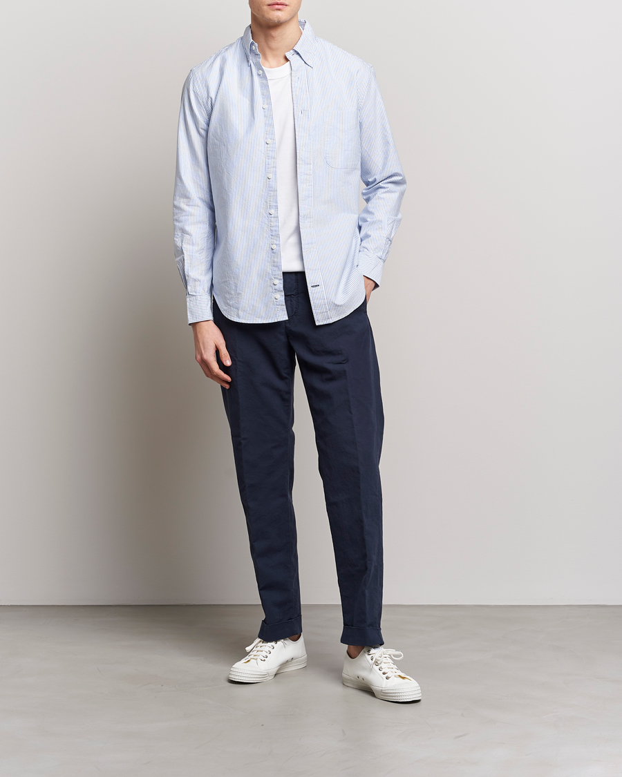 Homme | Chemises | Gitman Vintage | Button Down Oxford Shirt Blue Stripe