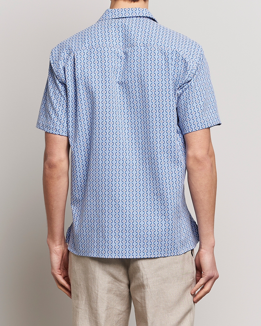 Homme | Chemises | Gitman Vintage | Summer Ready Jacquard Camp Shirt Light Blue