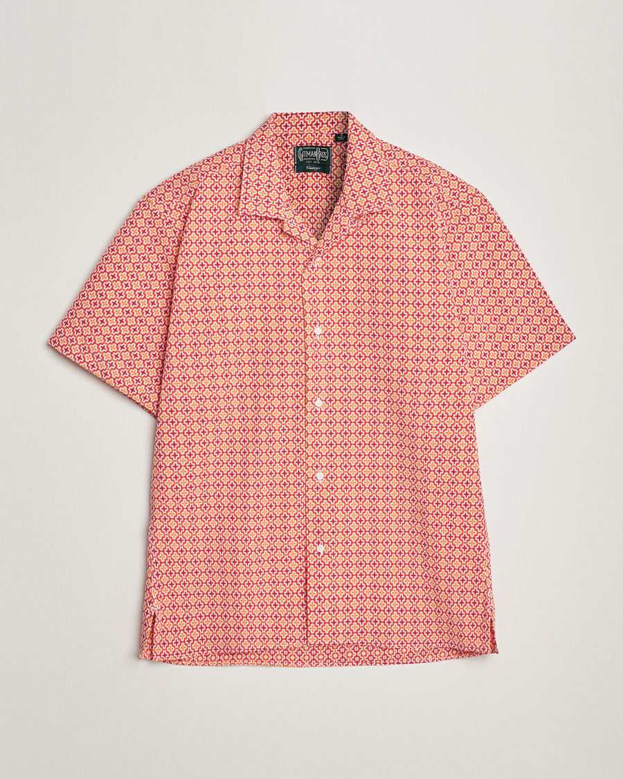 Homme | Chemises | Gitman Vintage | Summer Ready Jacquard Camp Shirt Rosa