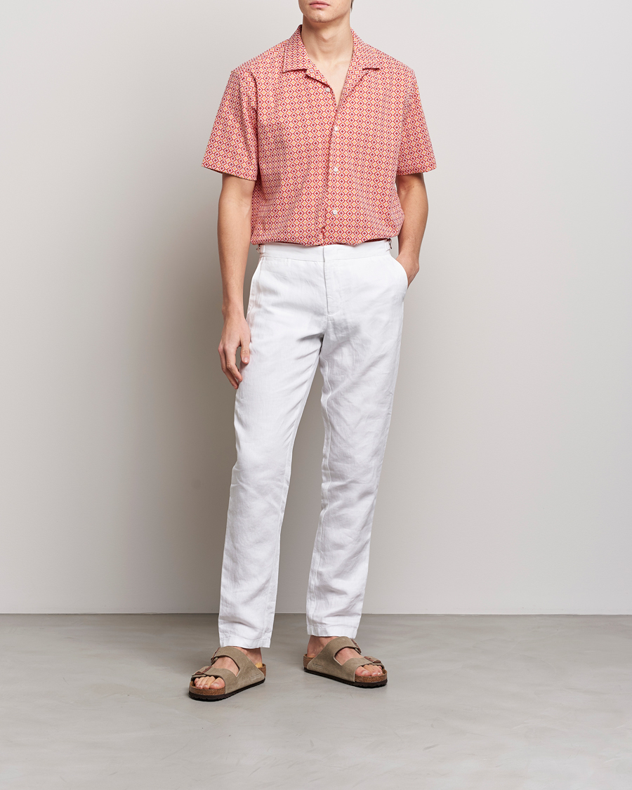 Homme | Chemises | Gitman Vintage | Summer Ready Jacquard Camp Shirt Rosa