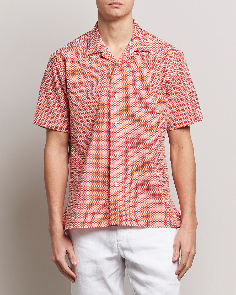 Homme | Chemises | Gitman Vintage | Summer Ready Jacquard Camp Shirt Rosa