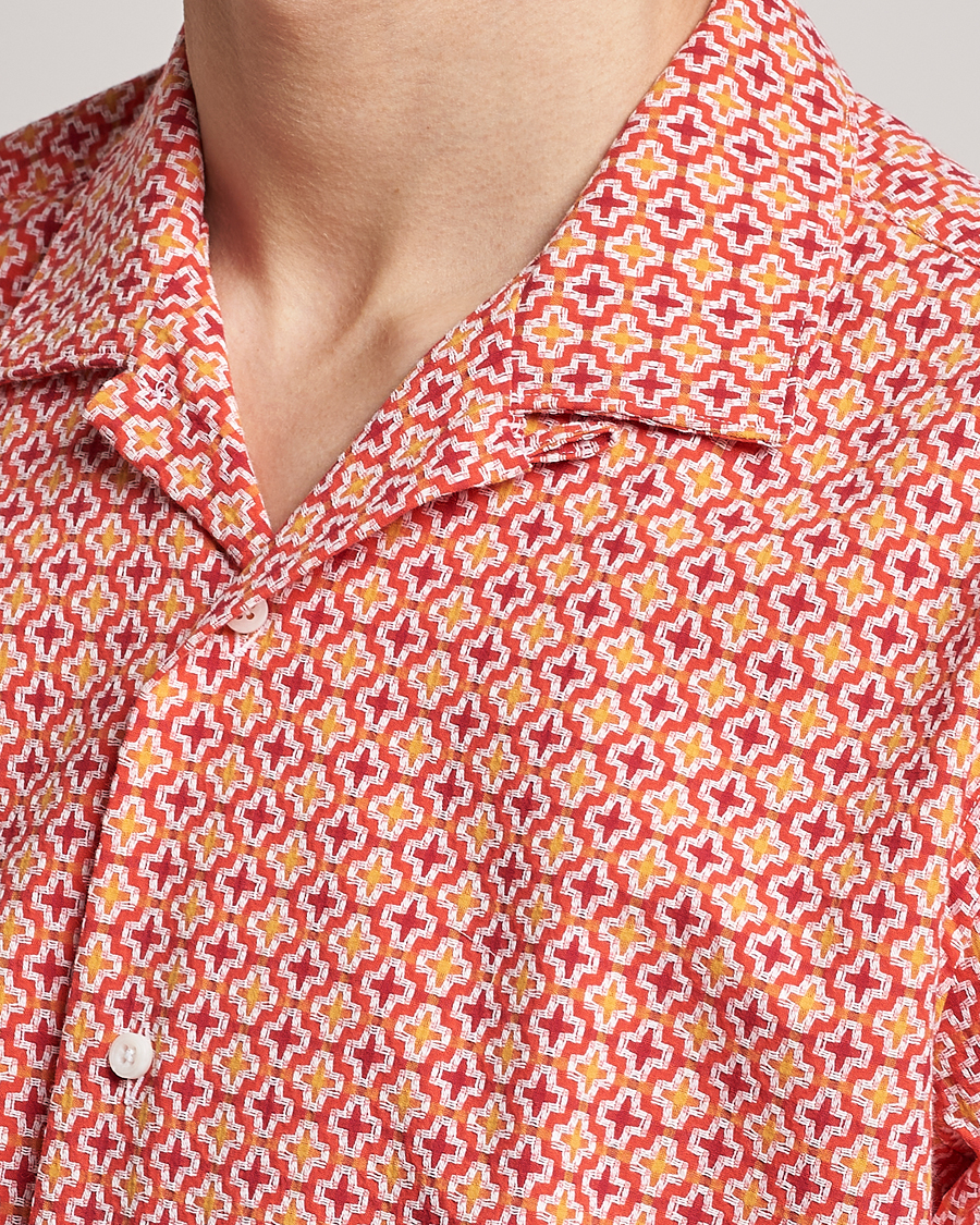 Homme | Chemises | Gitman Vintage | Summer Ready Jacquard Camp Shirt Rosa
