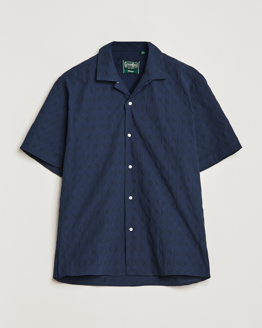 Homme | Chemises | Gitman Vintage | Japanese Jacquard Camp Shirt Navy