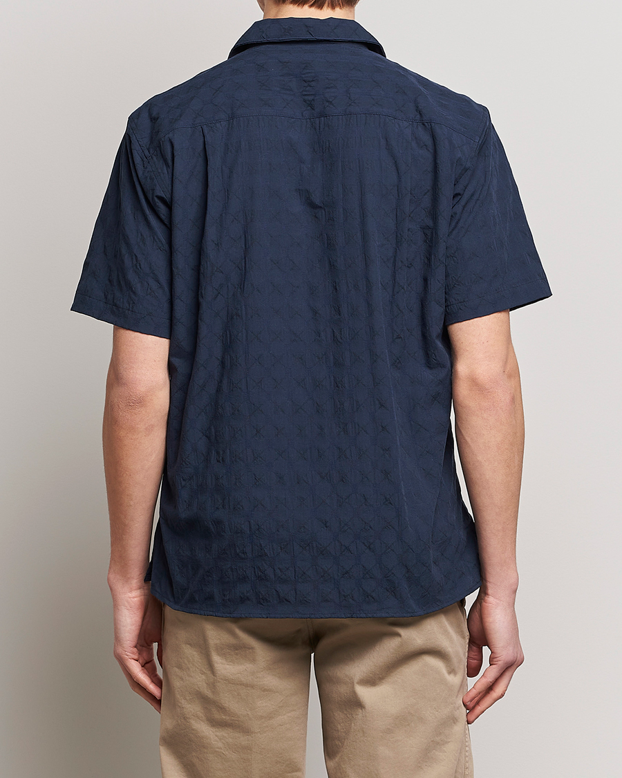 Homme | Chemises | Gitman Vintage | Japanese Jacquard Camp Shirt Navy