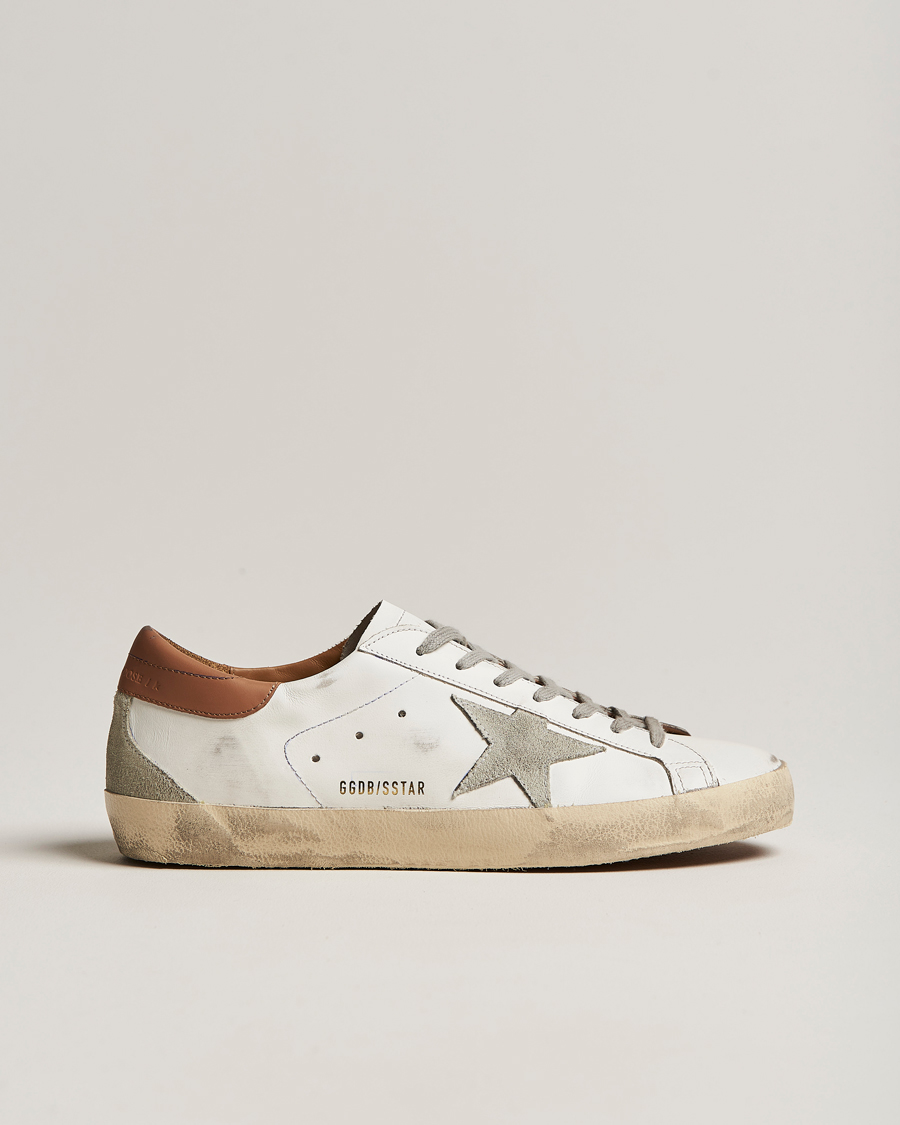 Homme | Golden Goose Deluxe Brand Super-Star Sneakers White/Brown | Golden Goose | Deluxe Brand Super-Star Sneakers White/Brown