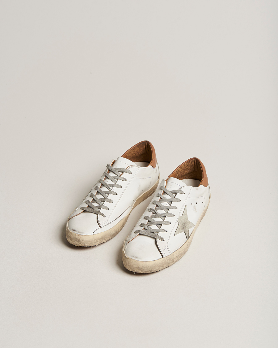 Homme | Golden Goose Deluxe Brand Super-Star Sneakers White/Brown | Golden Goose | Deluxe Brand Super-Star Sneakers White/Brown