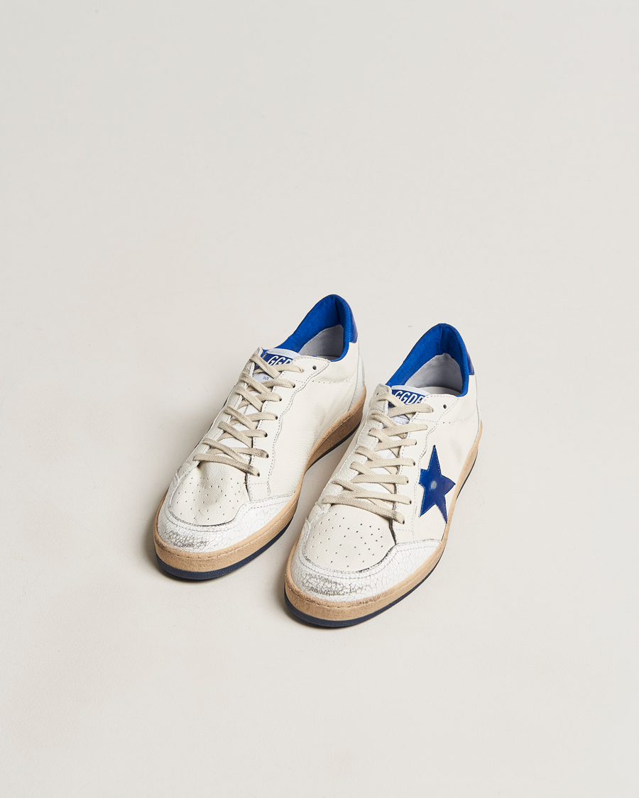 Homme | Golden Goose Deluxe Brand Ball Star Sneakers White/Blue | Golden Goose | Deluxe Brand Ball Star Sneakers White/Blue