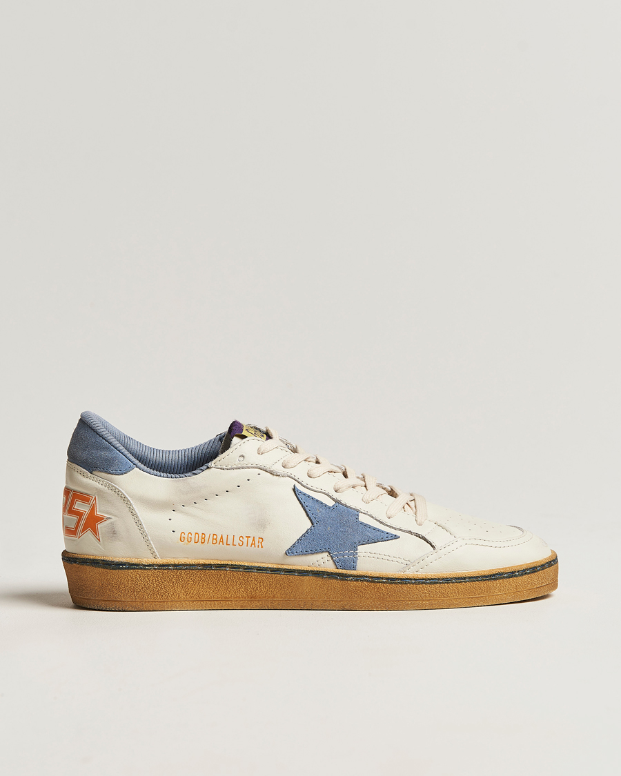 Homme | Golden Goose Deluxe Brand Ball Star Sneakers White/Powder Blue | Golden Goose | Deluxe Brand Ball Star Sneakers White/Powder Blue