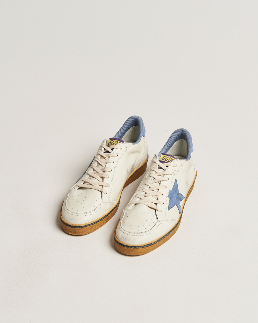 Homme | Golden Goose Deluxe Brand Ball Star Sneakers White/Powder Blue | Golden Goose | Deluxe Brand Ball Star Sneakers White/Powder Blue