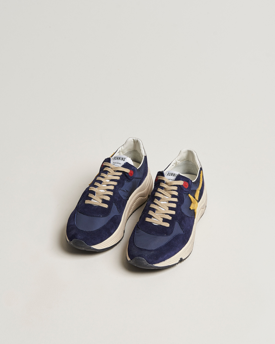 Homme | Golden Goose Deluxe Brand Running Sole Sneakers Navy/Mustard | Golden Goose | Deluxe Brand Running Sole Sneakers Navy/Mustard