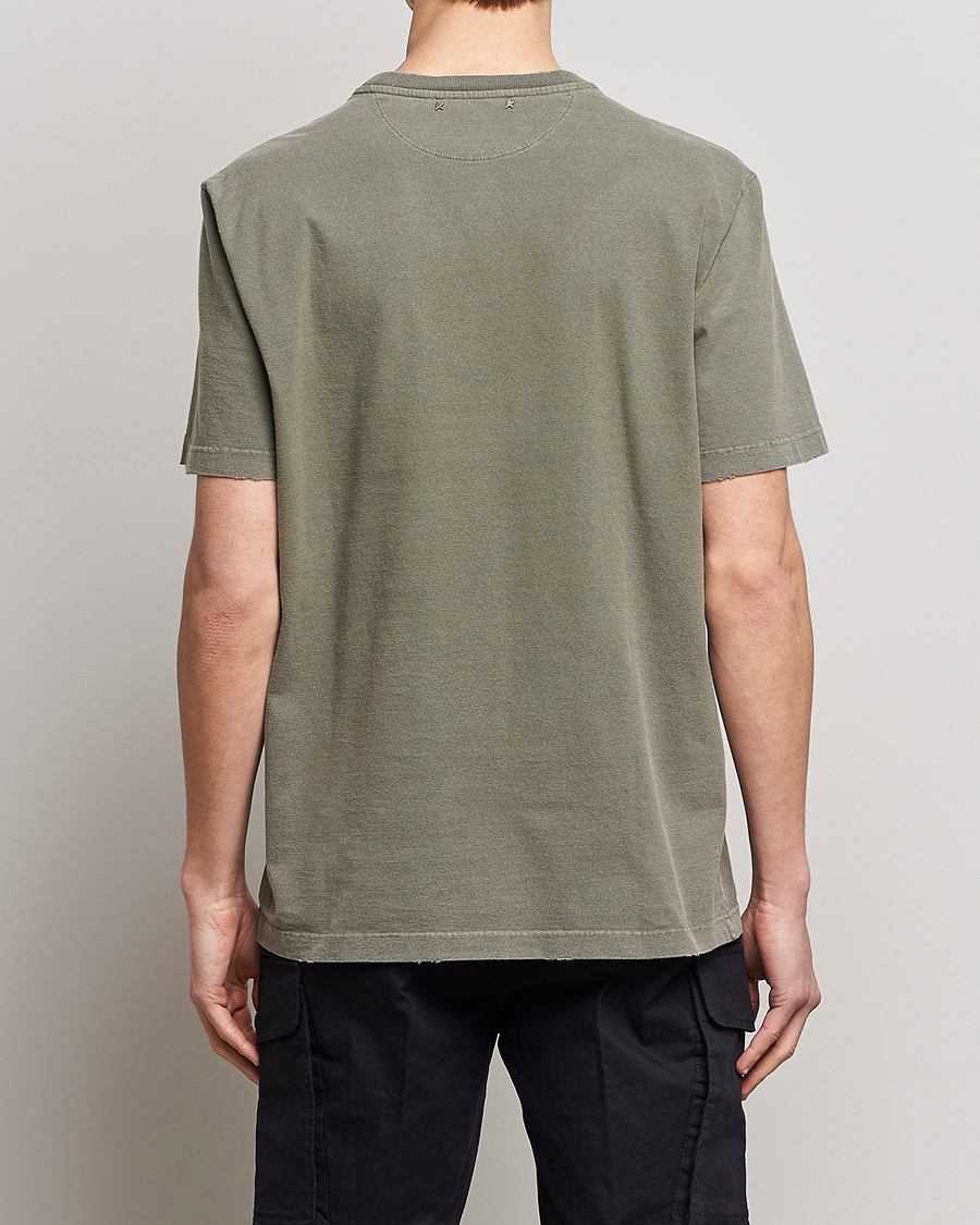 Homme | T-shirts | Golden Goose | Deluxe Brand Dyed Jersey Logo T-Shirt Dusty Olive