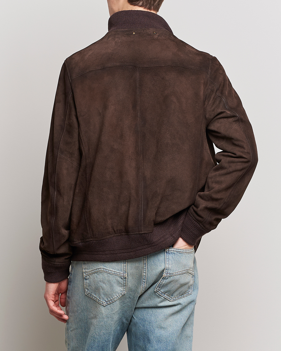 Homme | Manteaux Et Vestes | Golden Goose | Deluxe Brand Soft Suede Jacket Dark Brown Suede