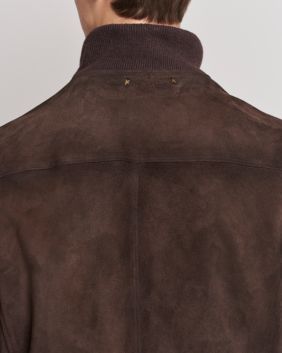 Homme | Manteaux Et Vestes | Golden Goose | Deluxe Brand Soft Suede Jacket Dark Brown Suede