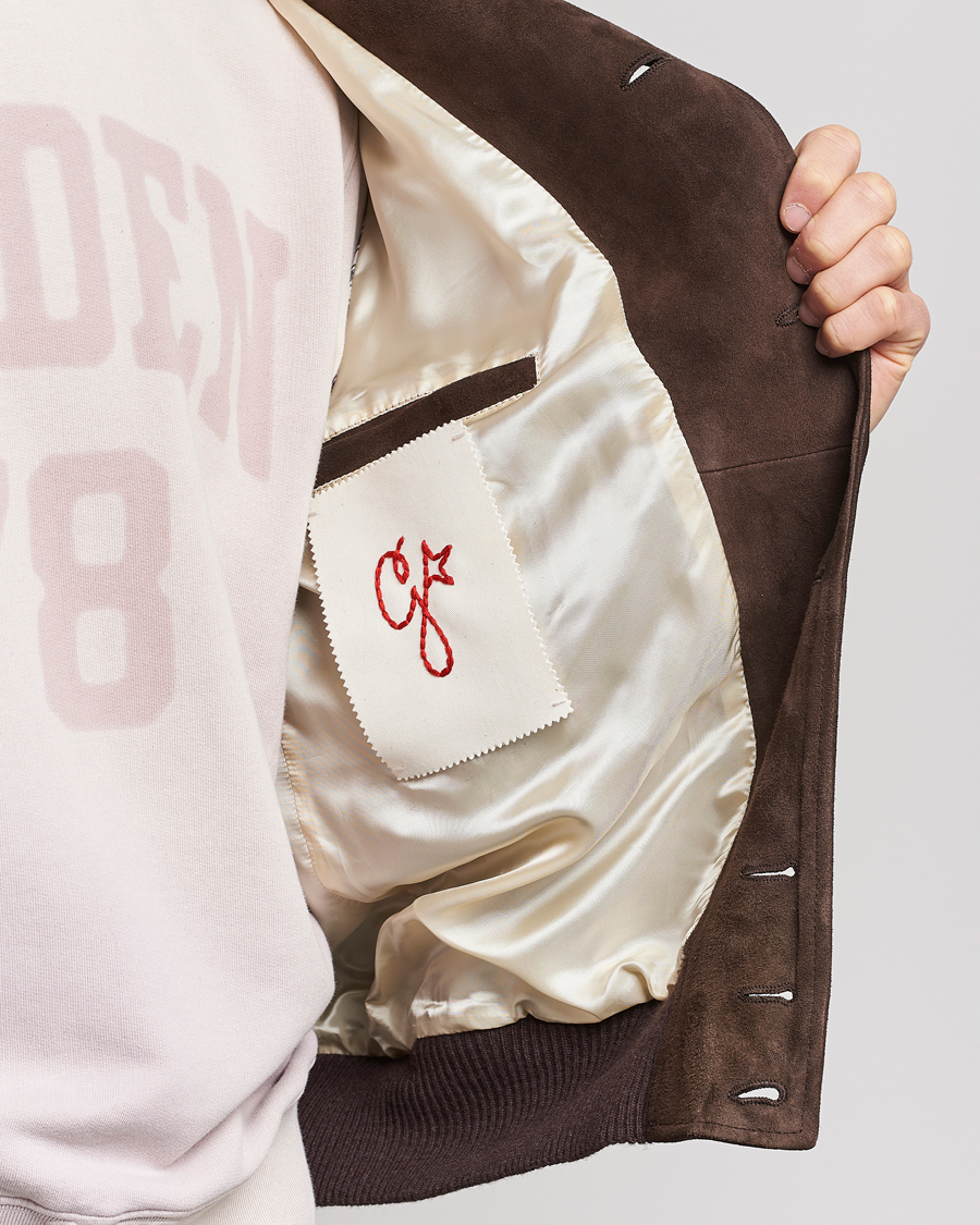 Homme | Manteaux Et Vestes | Golden Goose | Deluxe Brand Soft Suede Jacket Dark Brown Suede