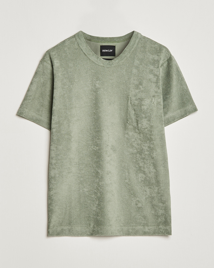 Homme | T-shirts | Howlin' | Fons Cotton Blend Terry Pocket Tee Agave