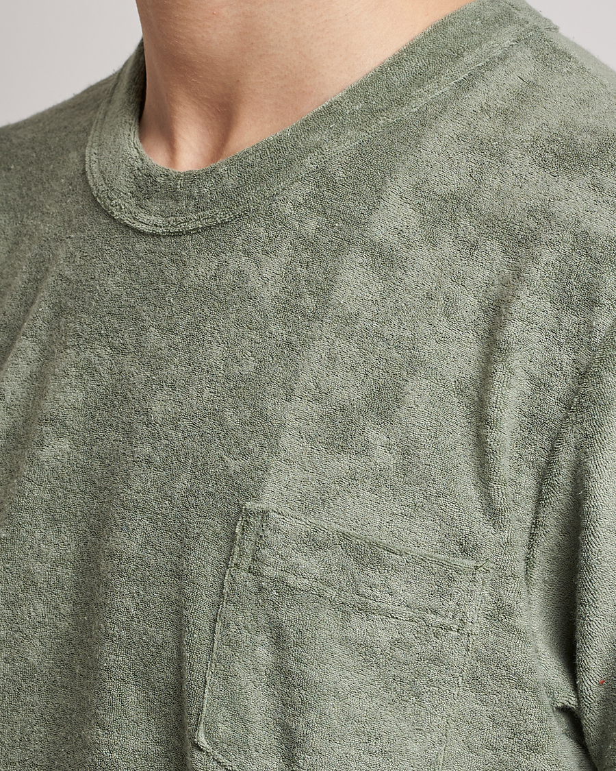 Homme | T-shirts | Howlin' | Fons Cotton Blend Terry Pocket Tee Agave