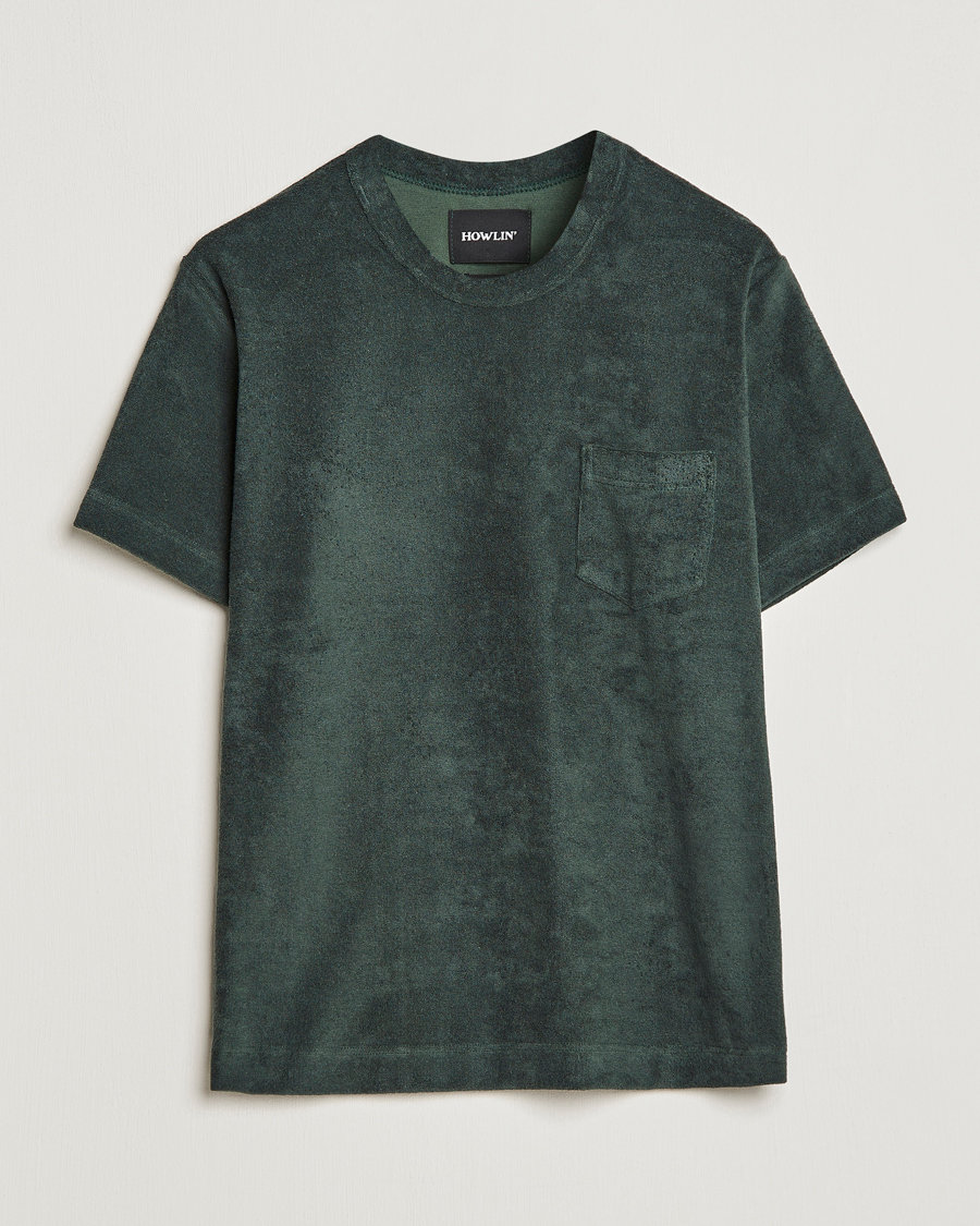 Homme | T-shirts | Howlin' | Fons Cotton Blend Terry Pocket Tee Greenish