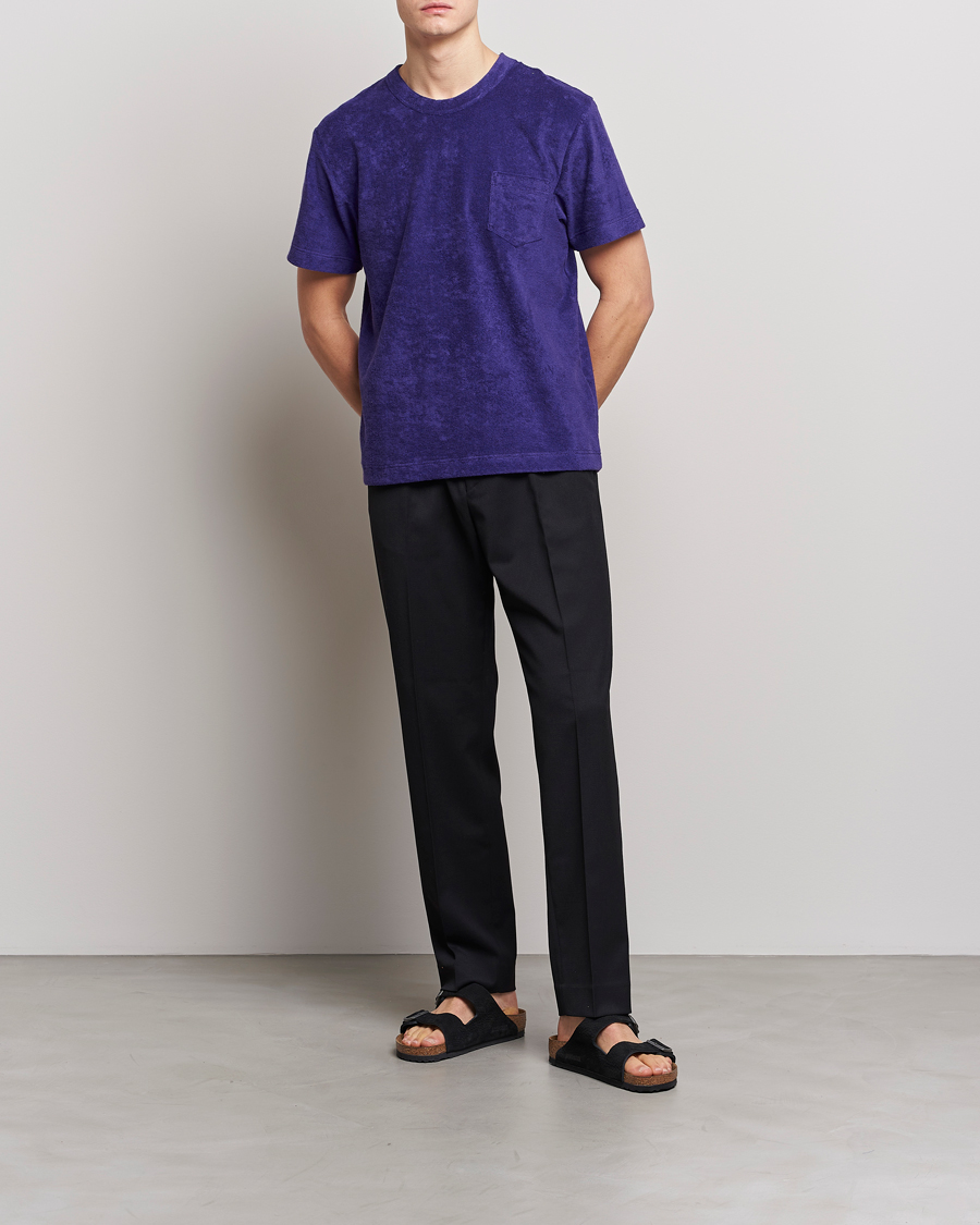 Homme | T-shirts | Howlin' | Fons Cotton Blend Terry Pocket Tee Purple Eyes