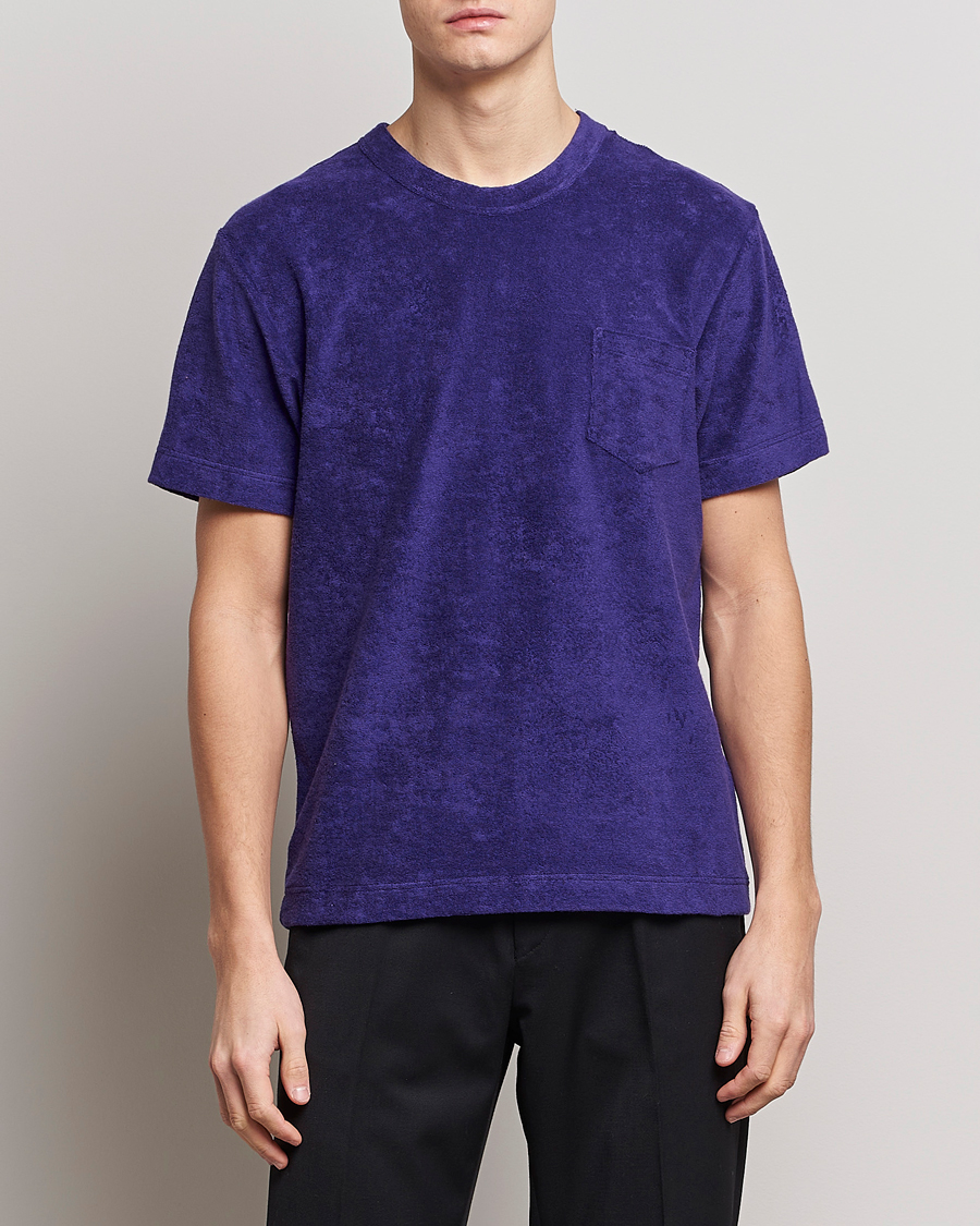 Homme | T-shirts | Howlin' | Fons Cotton Blend Terry Pocket Tee Purple Eyes