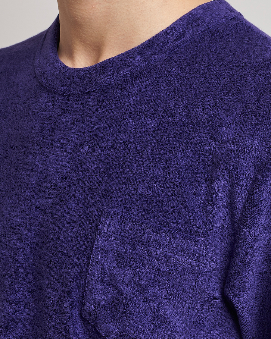 Homme | T-shirts | Howlin' | Fons Cotton Blend Terry Pocket Tee Purple Eyes