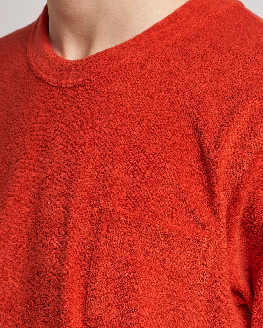 Homme | T-shirts | Howlin' | Fons Cotton Blend Terry Pocket Tee Red Sky