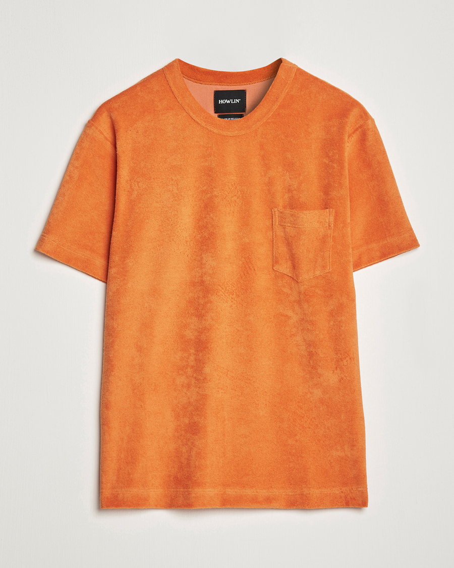 Homme | T-shirts | Howlin' | Fons Cotton Blend Terry Pocket Tee Tangerine Dream