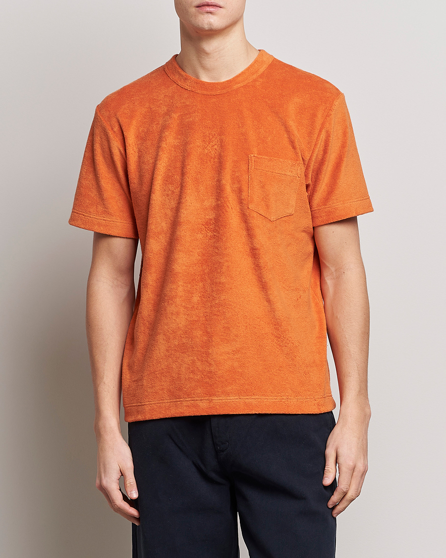 Homme | T-shirts | Howlin' | Fons Cotton Blend Terry Pocket Tee Tangerine Dream