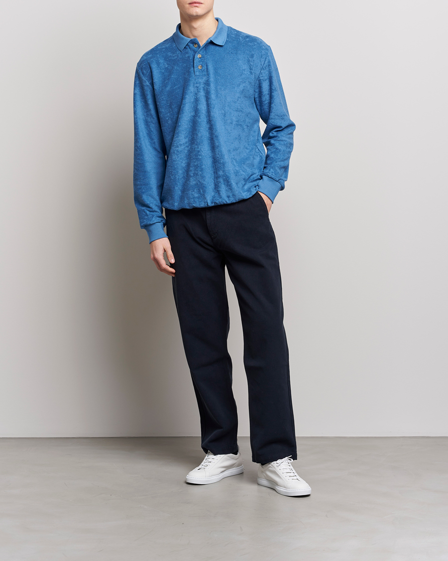 Homme | Pulls Et Tricots | Howlin' | Long Sleeve Terry Polo Summer Blue