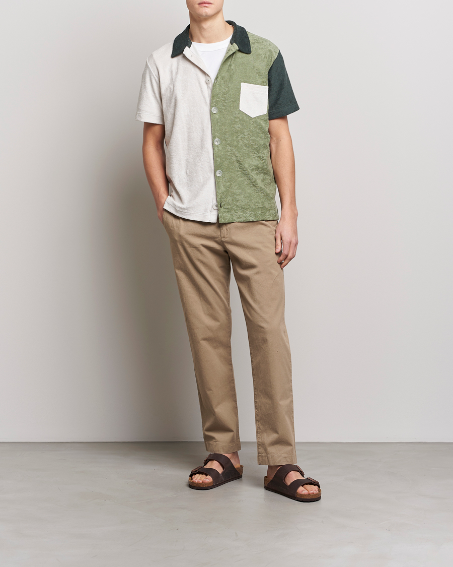 Homme | Chemises | Howlin' | Short Sleeve Color Block Terry Shirt Agave