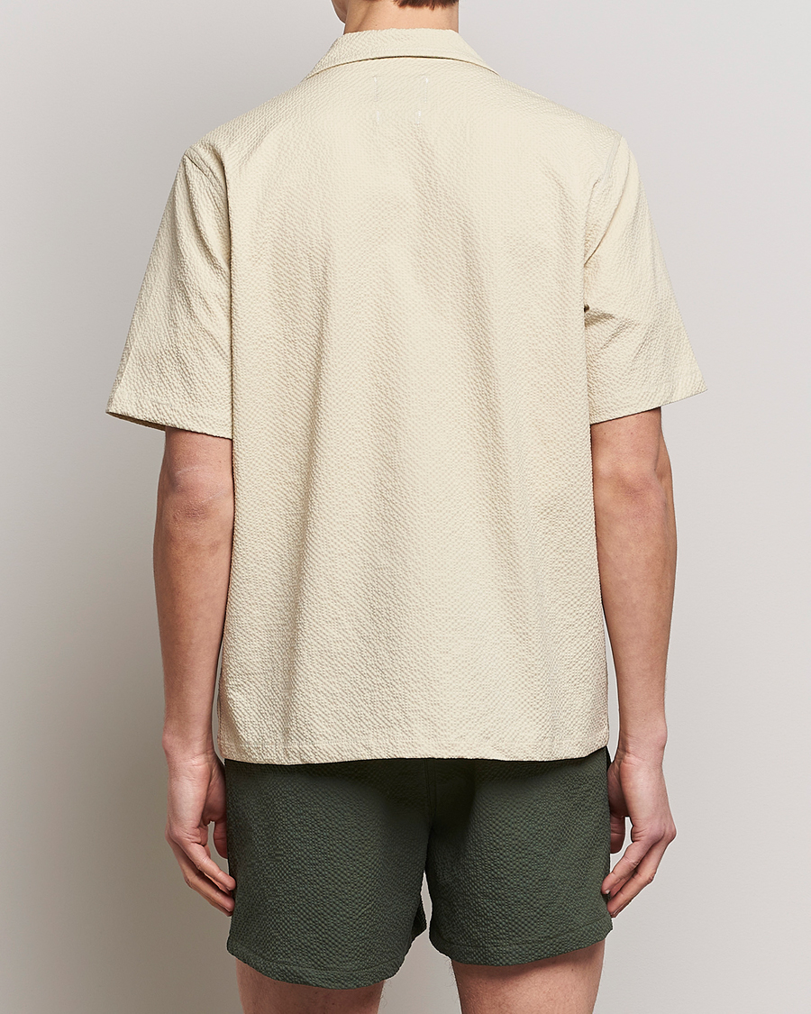 Homme | Chemises | Howlin' | Short Sleeve Cotton Seersucker Shirt Ecru