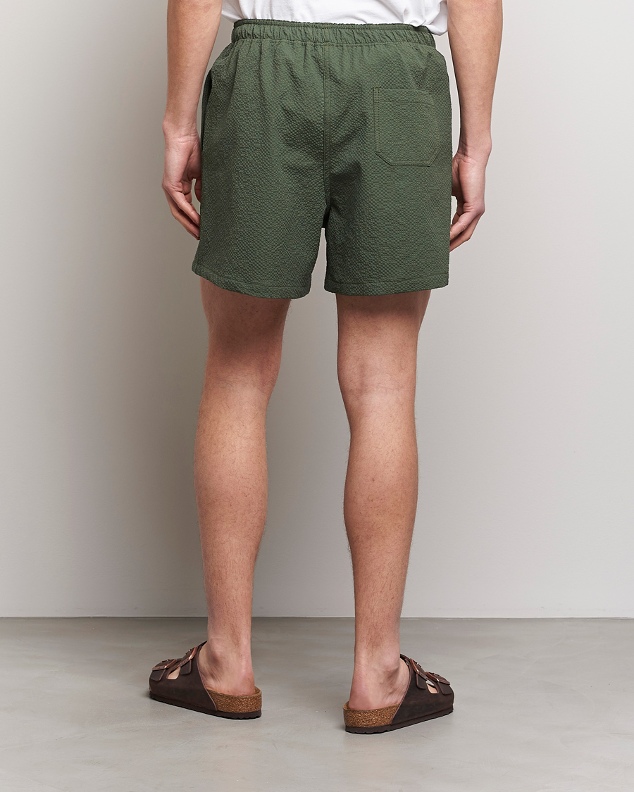 Homme | Shorts | Howlin' | Cotton Seersucker Shorts Greenish