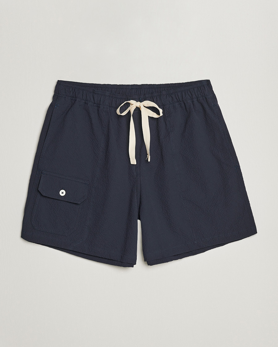 Homme | Shorts | Howlin' | Cotton Seersucker Shorts Navy